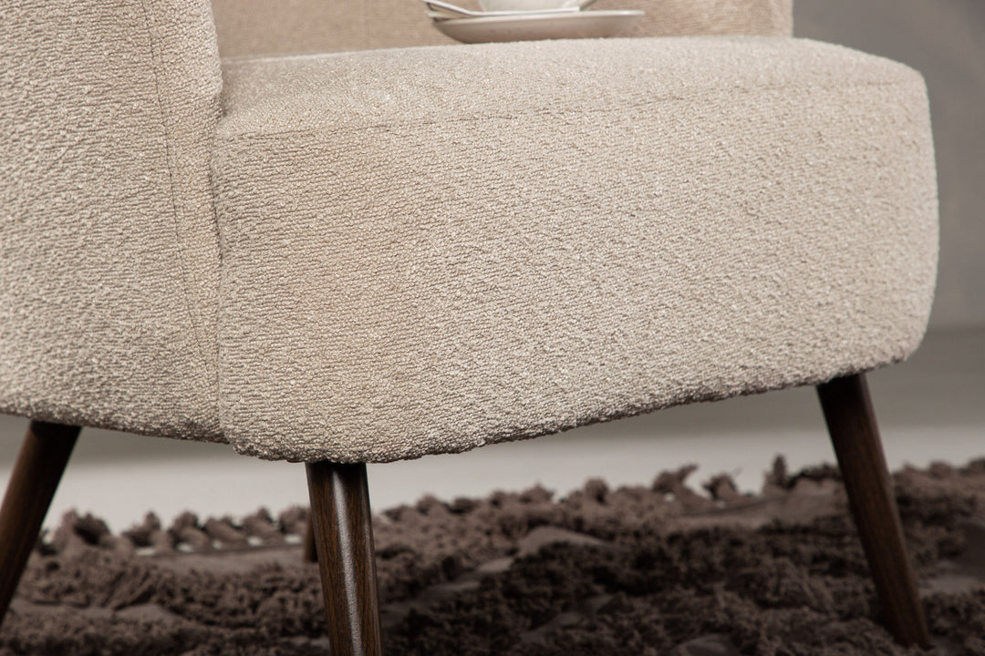 Venture Home Lincoln Single Sofa - Walnut / Beige Boucle