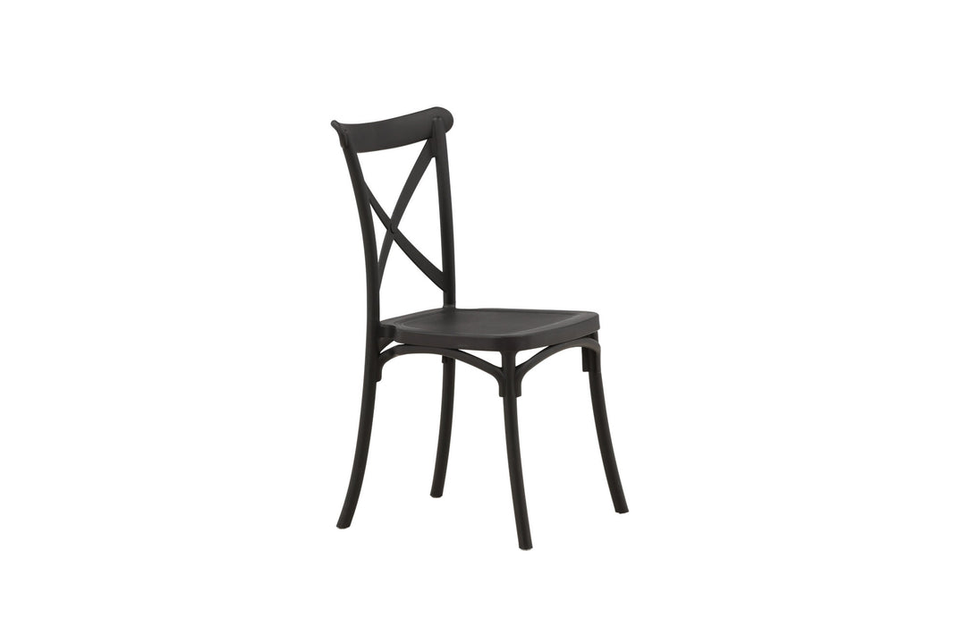 Venture Home Crosett Dining Chair 2-pack - Matte Black / Matte Black Plastic