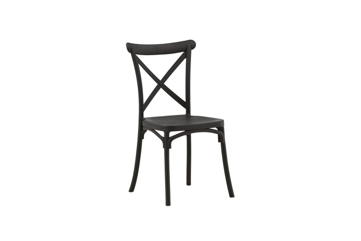 Venture Home Crosett Dining Chair 2-pack - Matte Black / Matte Black Plastic