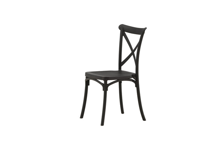 Venture Home Crosett Dining Chair 2-pack - Matte Black / Matte Black Plastic