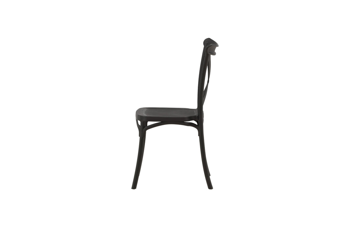 Venture Home Crosett Dining Chair 2-pack - Matte Black / Matte Black Plastic