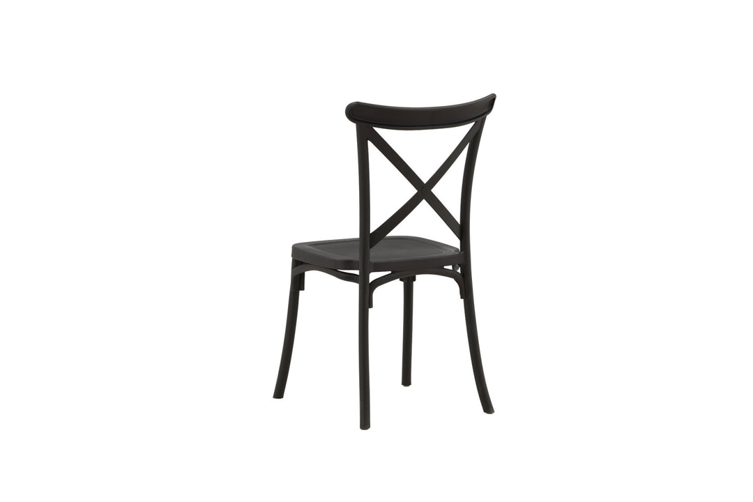 Venture Home Crosett Dining Chair 2-pack - Matte Black / Matte Black Plastic