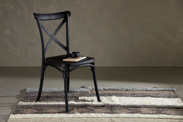 Venture Home Crosett Dining Chair 2-pack - Matte Black / Matte Black Plastic