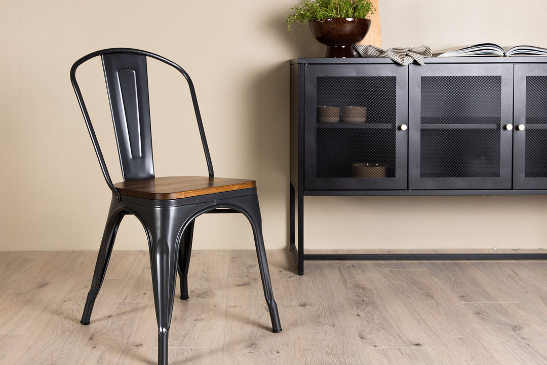 Venture Home Tempe Dining Chair 2-pack - Dark grey / Dark Brown MDF