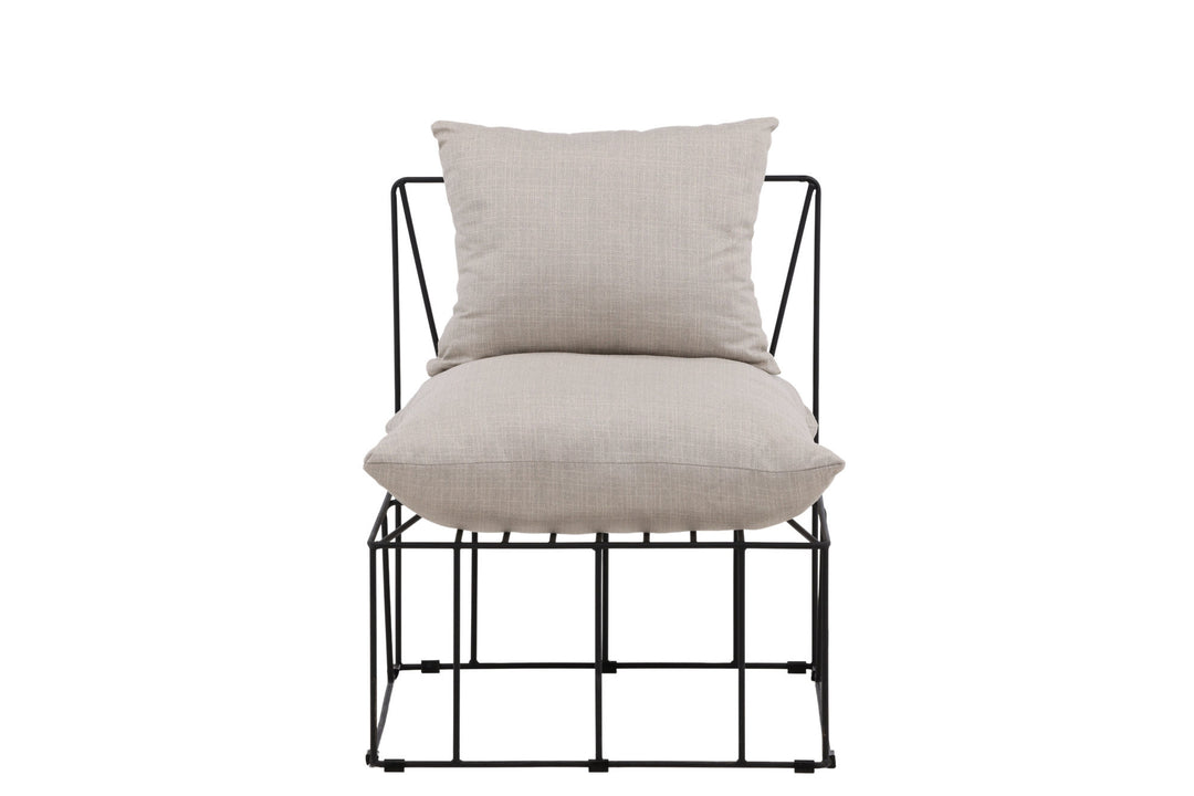 Venture Home Livonia Single Sofa - Black / Linen fabric