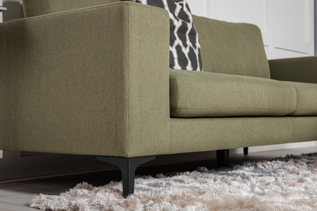 Venture Home Bolero Sofa - 3-seater - dusty Green Fabric - Black Legs