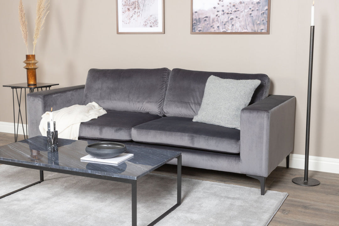 Venture Home Bolero Sofa - 3-seater - Dark Grey velvet - Black Legs