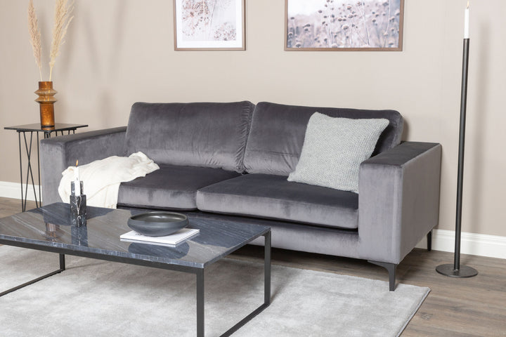 Venture Home Bolero Sofa - 3-seater - Dark Grey velvet - Black Legs
