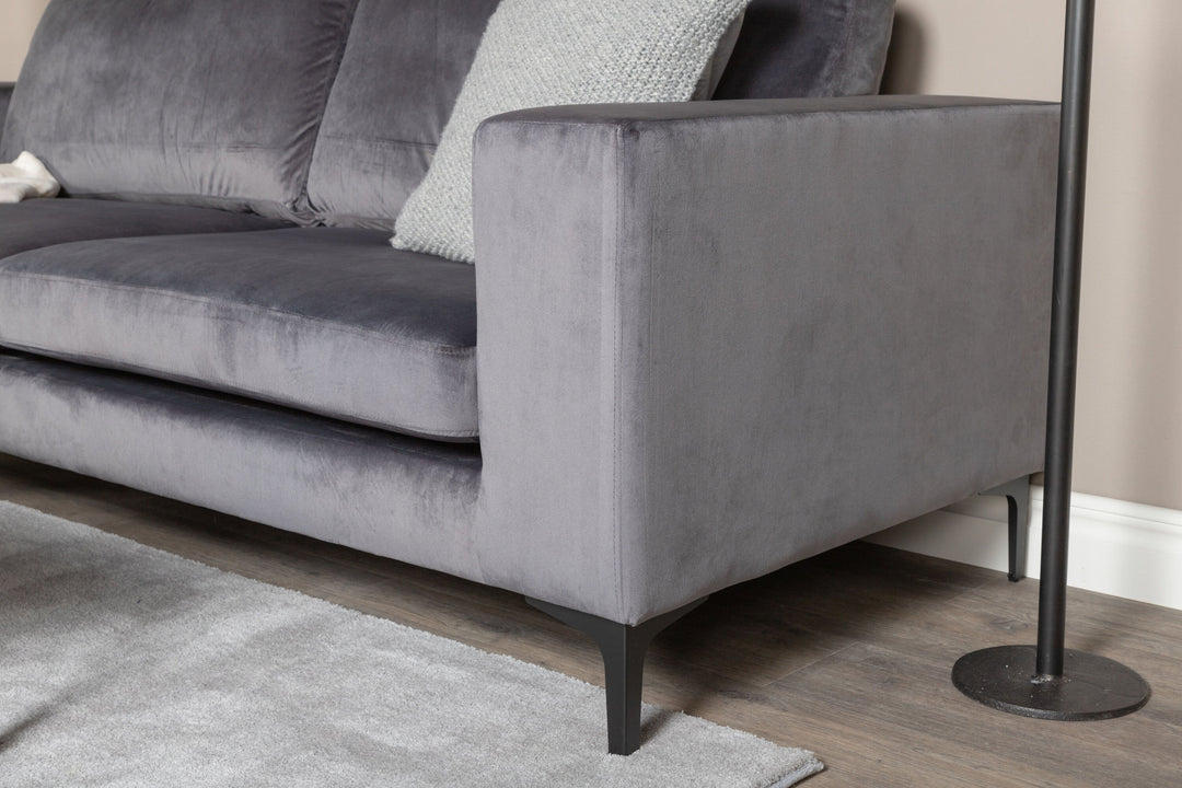 Venture Home Bolero Sofa - 3-seater - Dark Grey velvet - Black Legs