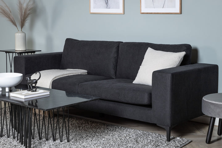 Venture Home Bolero Sofa - 3-seater - Black fabric - Black Legs