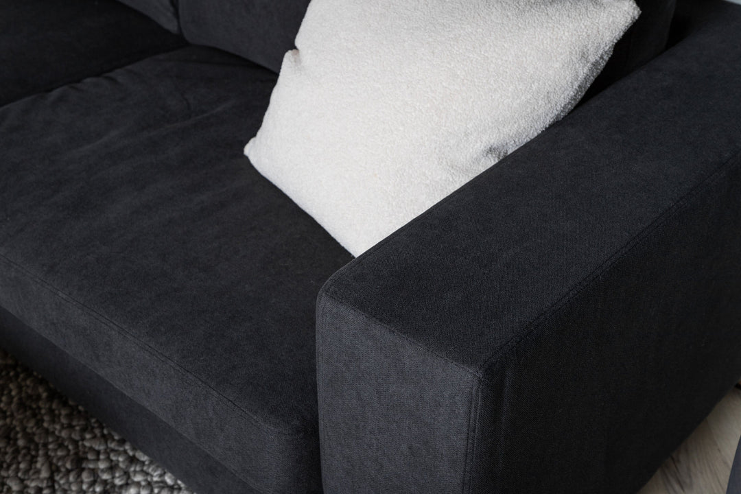 Venture Home Bolero Sofa - 3-seater - Black fabric - Black Legs