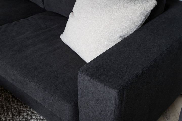 Venture Home Bolero Sofa - 3-seater - Black fabric - Black Legs