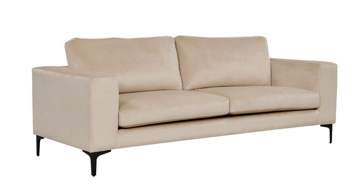 Venture Home Bolero Sofa - 3-seater - Beige Velvet - Black Legs
