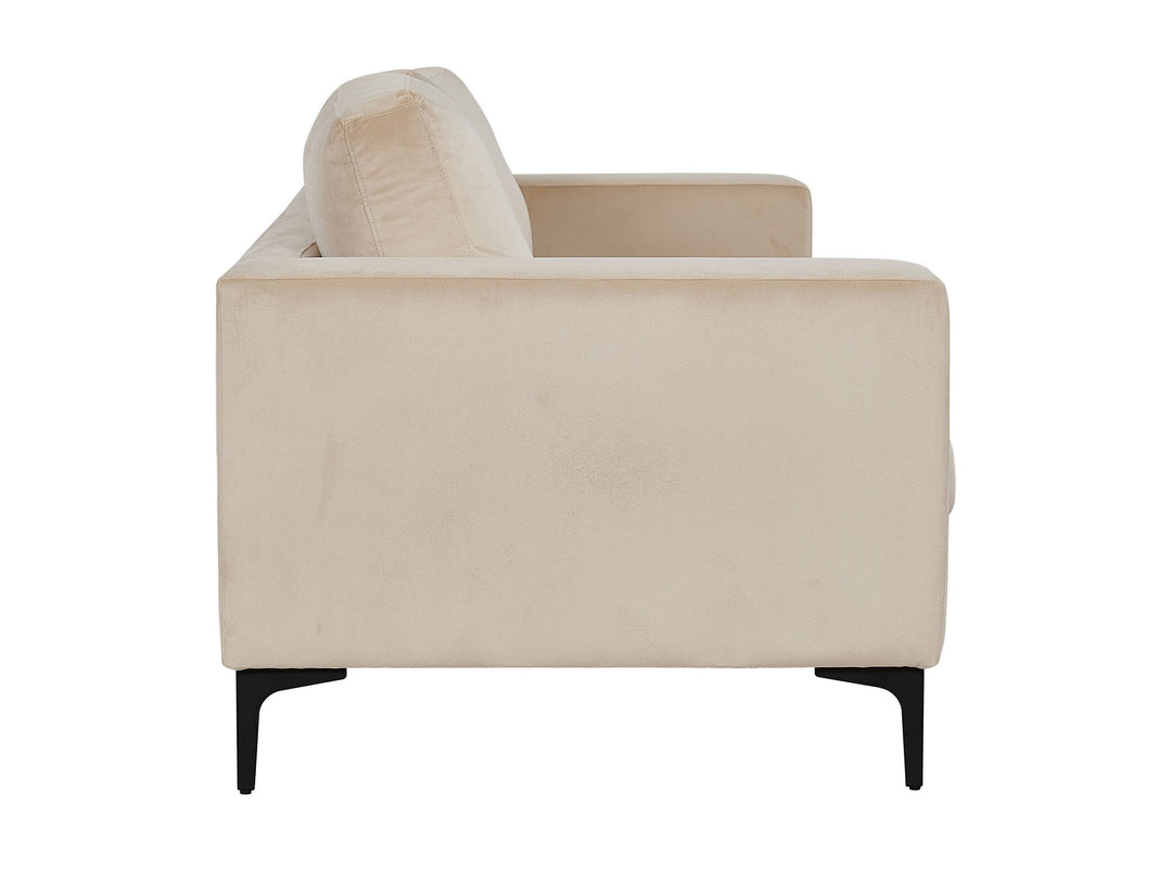 Venture Home Bolero Sofa - 3-seater - Beige Velvet - Black Legs