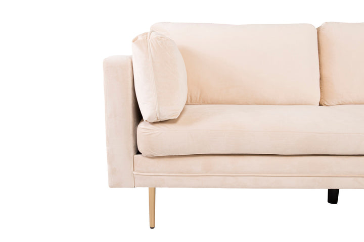 Venture Home Boom - 3 seat sofa Velvet - Creme
