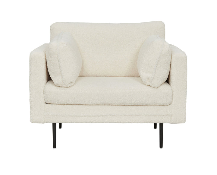 Venture Home Boom Single Chair - Teddy Fabric White