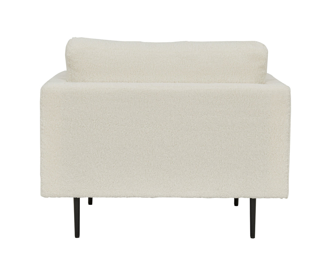 Venture Home Boom Single Chair - Teddy Fabric White