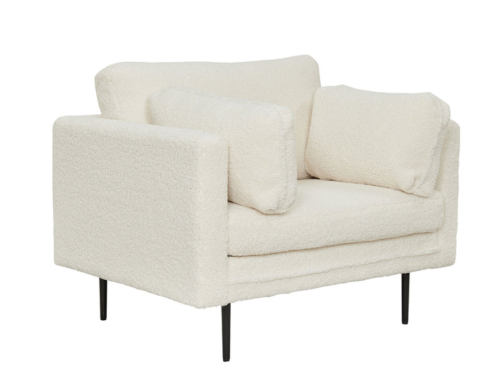 Venture Home Boom Single Chair - Teddy Fabric White