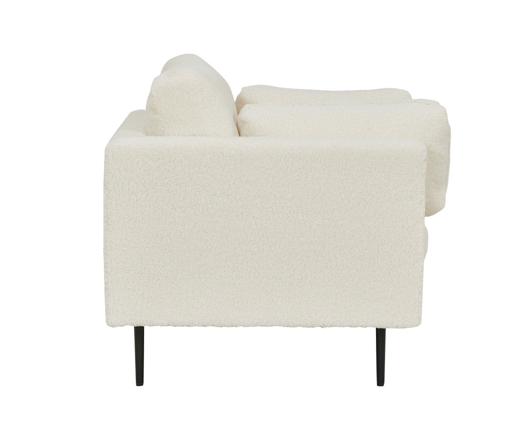 Venture Home Boom Single Chair - Teddy Fabric White