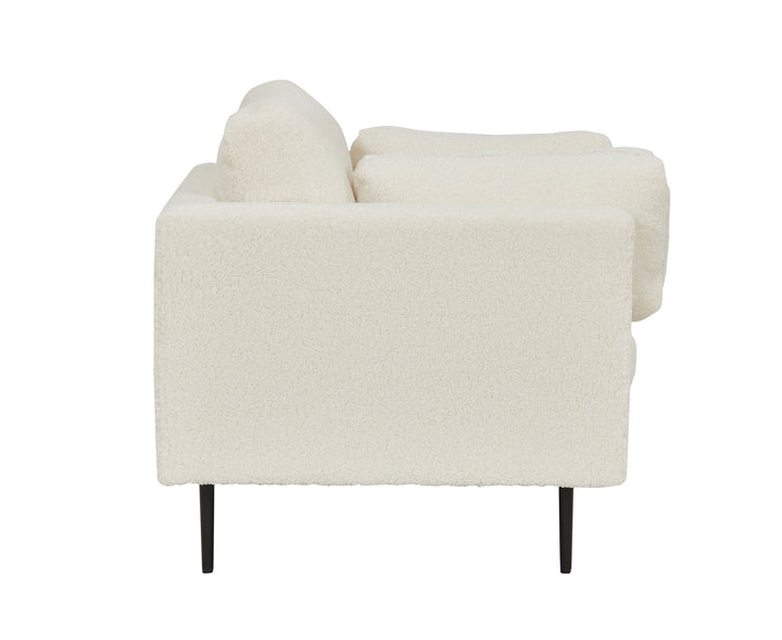 Venture Home Boom Single Chair - Teddy Fabric White