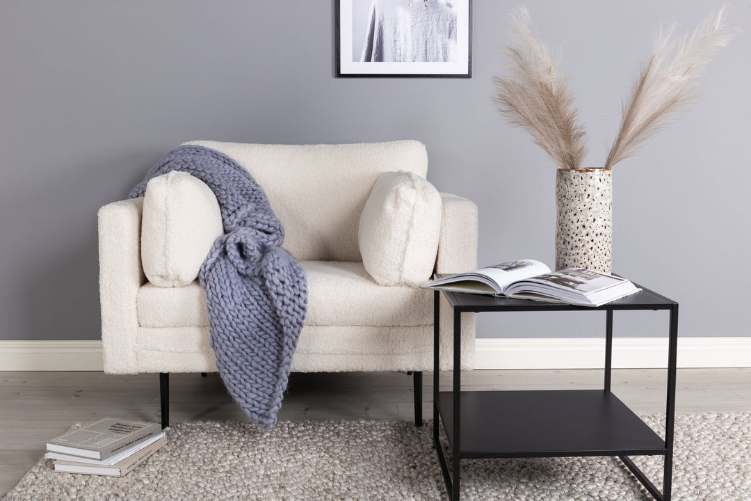 Venture Home Boom Single Chair - Teddy Fabric White