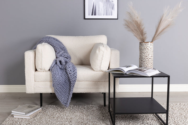 Venture Home Boom Single Chair - Teddy Fabric White