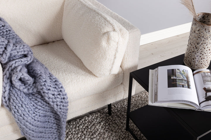 Venture Home Boom Single Chair - Teddy Fabric White