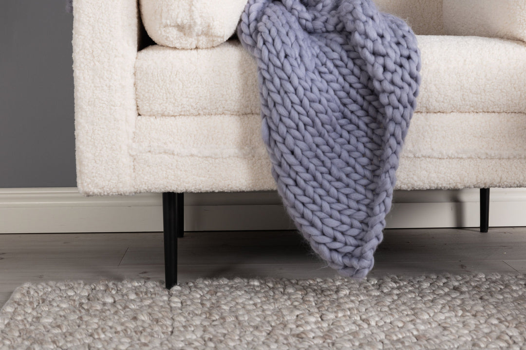 Venture Home Boom Single Chair - Teddy Fabric White