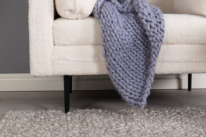Venture Home Boom Single Chair - Teddy Fabric White