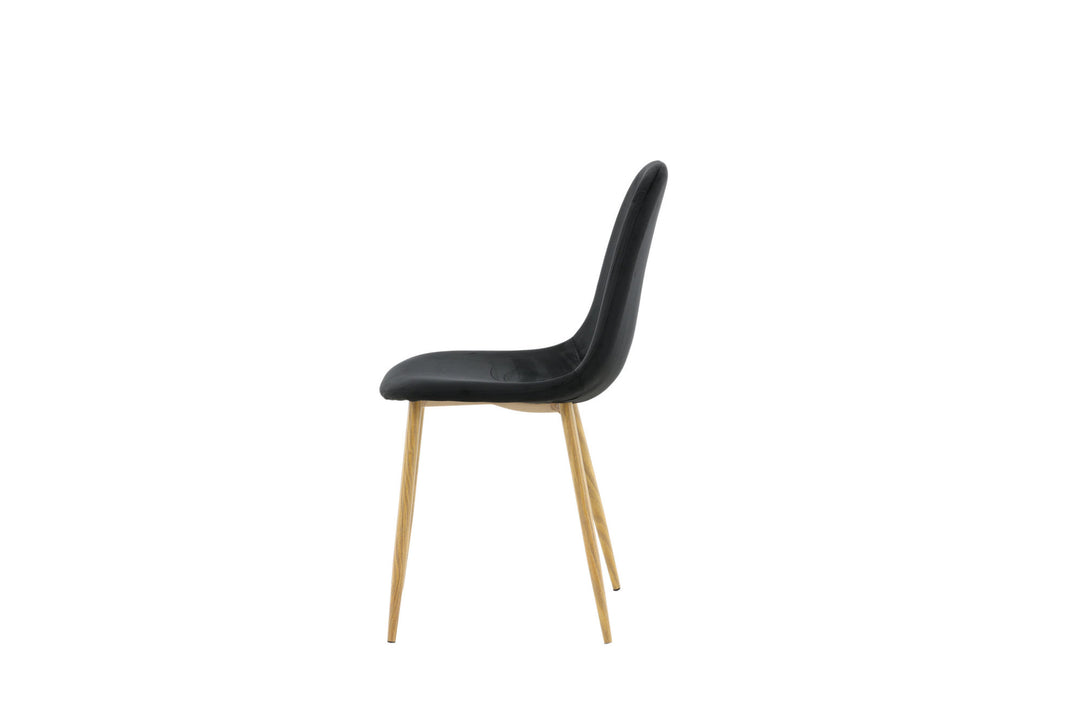 Venture Home Polar Dining Chair - Oak-look legs / Black Velvet