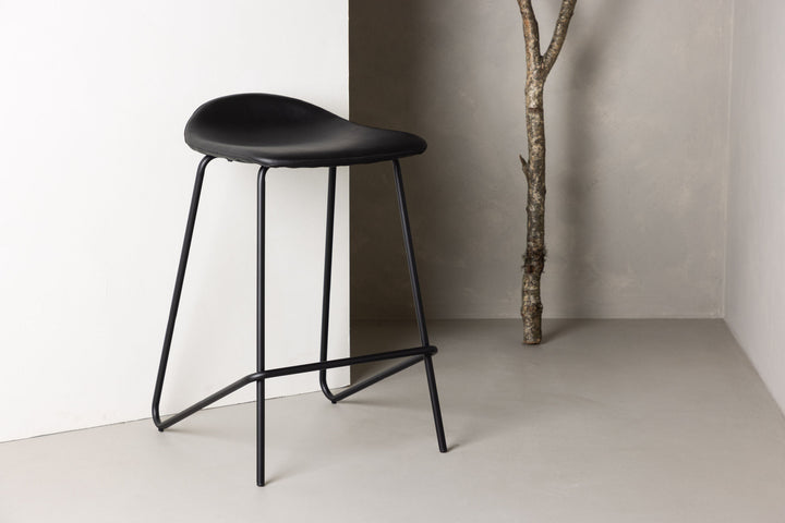 Vind Grebbestad Bar Chair 2-pack - Black / Black PU