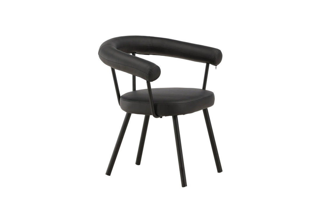 Vind Västerås x Josefin Lustig - Dining Chair 2-pack - Matte Black  / Black PU