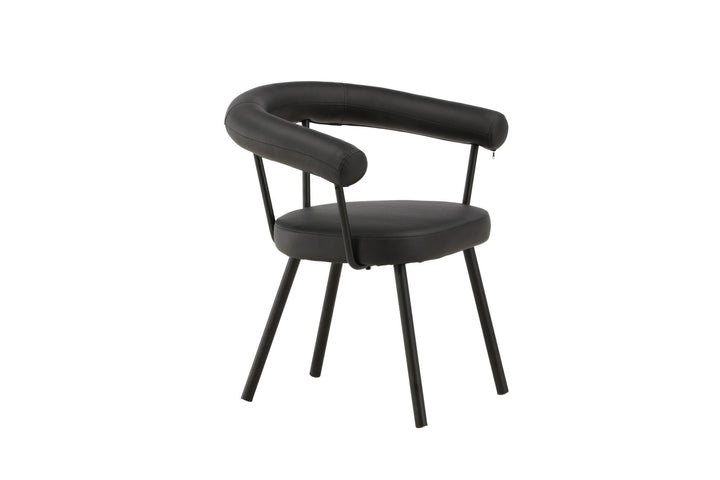 Vind Västerås x Josefin Lustig - Dining Chair 2-pack - Matte Black  / Black PU