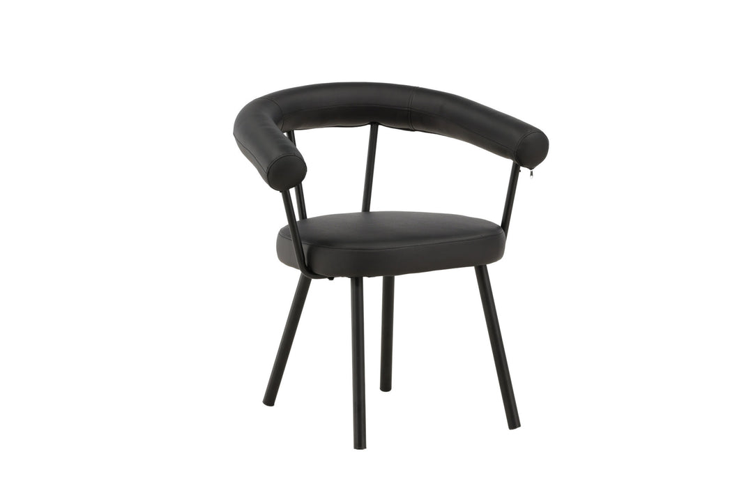 Vind Västerås x Josefin Lustig - Dining Chair 2-pack - Matte Black  / Black PU