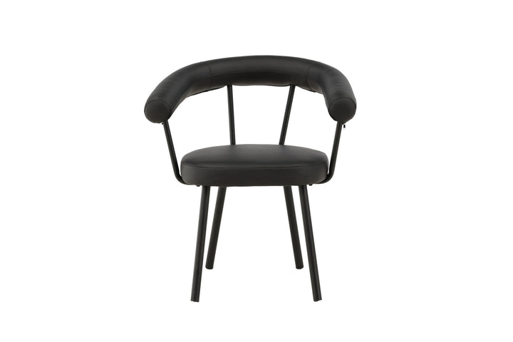 Vind Västerås x Josefin Lustig - Dining Chair 2-pack - Matte Black  / Black PU