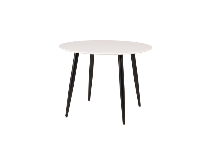 Venture Home Plaza Round dining table 100cm - White MDF / Black legs