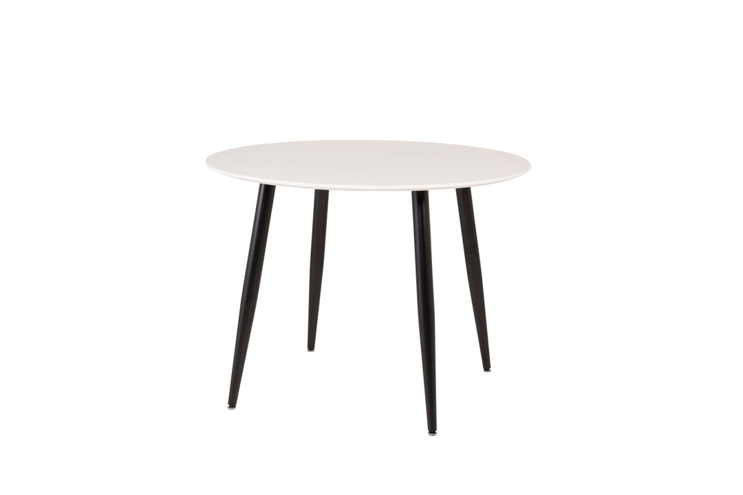 Venture Home Plaza Round dining table 100cm - White MDF / Black legs