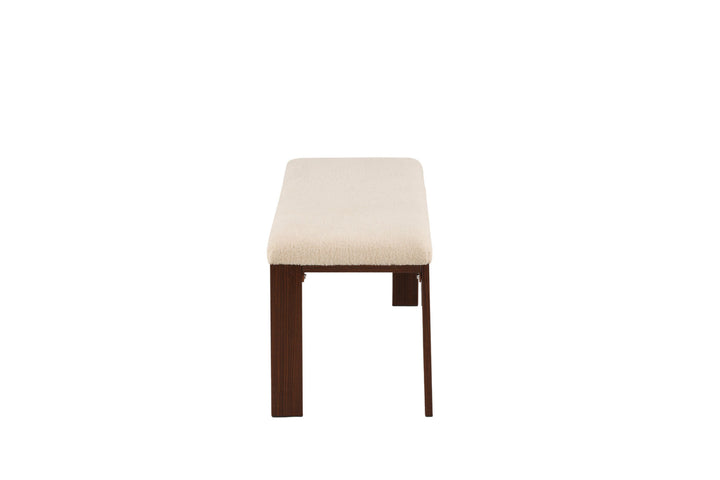 Venture Home Chester Bench - Dark walnut wood look / Offwhite Fleece