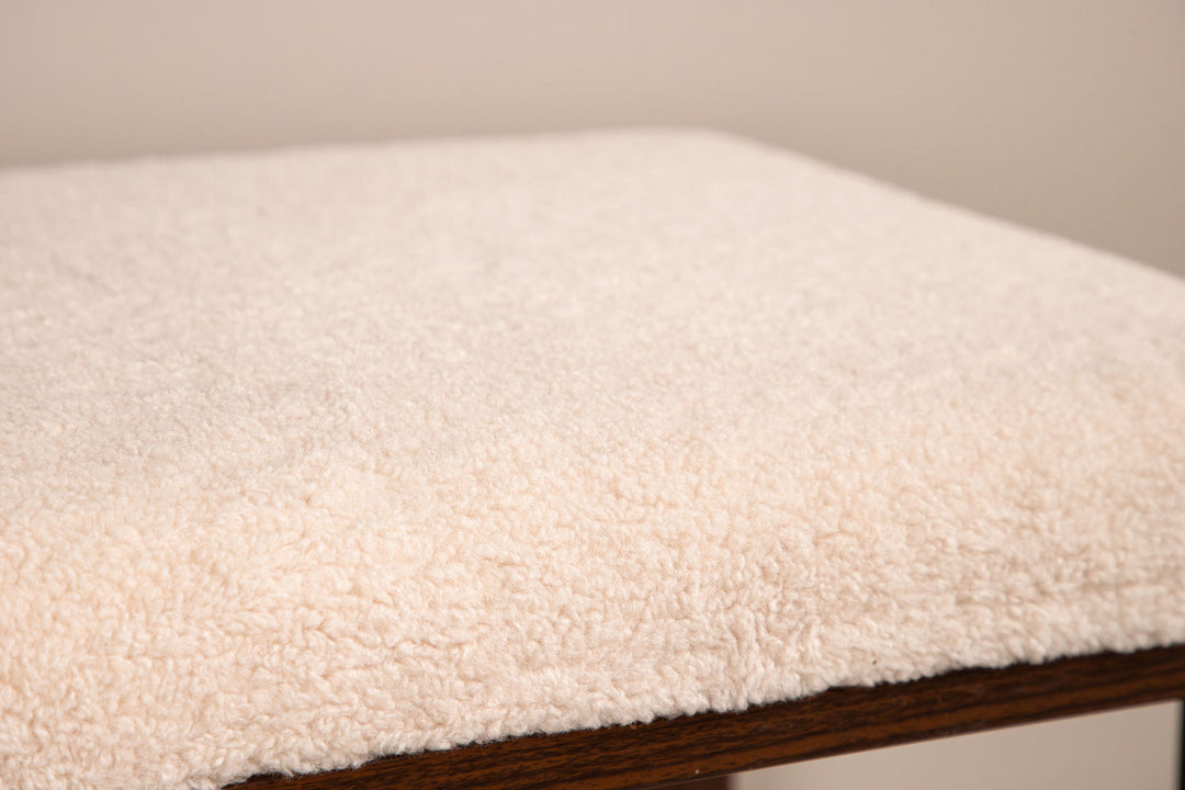 Venture Home Chester Bench - Dark walnut wood look / Offwhite Fleece