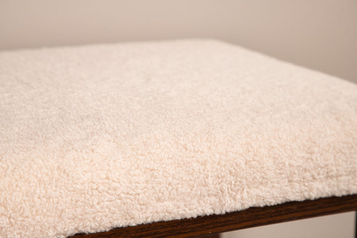 Venture Home Chester Bench - Dark walnut wood look / Offwhite Fleece