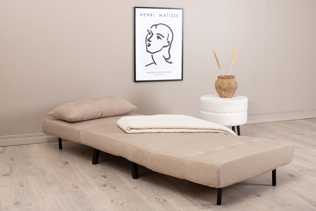 Venture Home Vicky Folding Bed Single - Black / Brown Fabric