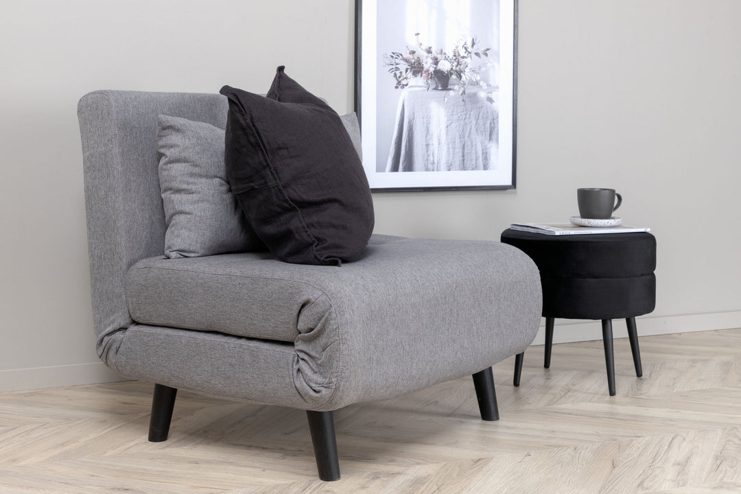 Venture Home Vicky Folding Bed Single - Black / Steel Grey Fabric