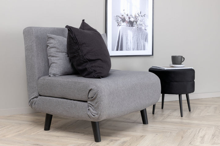 Venture Home Vicky Folding Bed Single - Black / Steel Grey Fabric