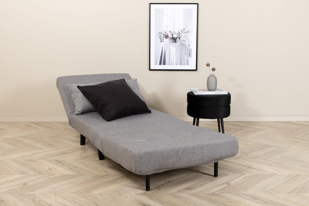 Venture Home Vicky Folding Bed Single - Black / Steel Grey Fabric