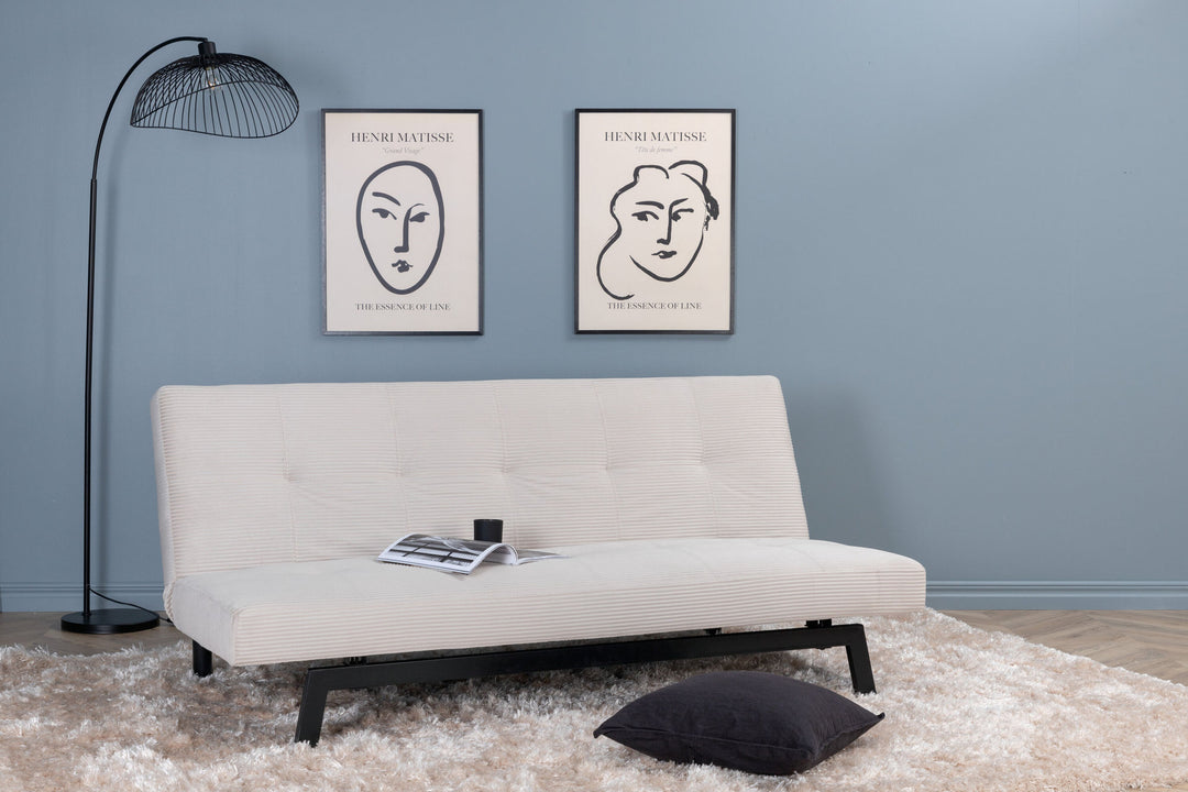 Venture Home Bodil Sofabed - Black / Beige Corduroy