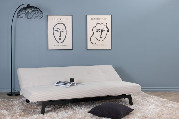Venture Home Bodil Sofabed - Black / Beige Corduroy