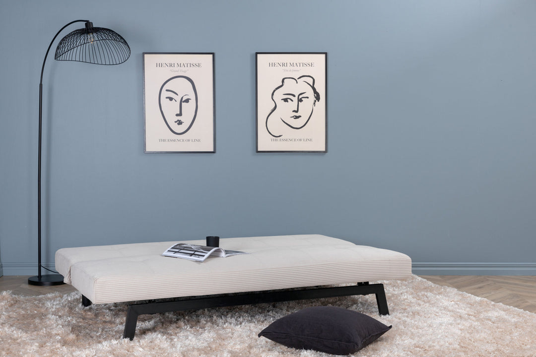 Venture Home Bodil Sofabed - Black / Beige Corduroy