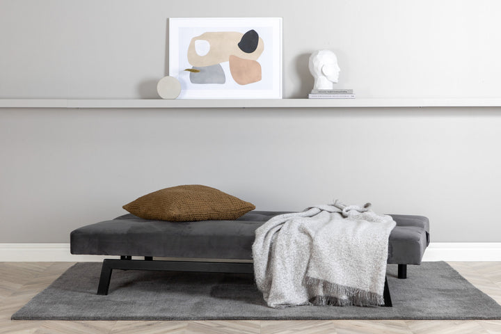 Venture Home Bodil Sofabed - Black / Dark Grey Velvet
