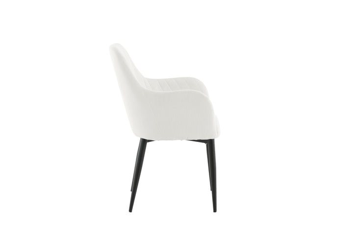 Venture Home Comfort Dining Chair 2-pack - Black Legs / Beige Corduroy
