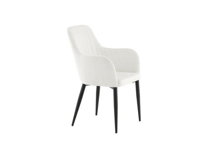 Venture Home Comfort Dining Chair 2-pack - Black Legs / Beige Corduroy
